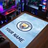 Covor de Catifea Cristal Imprimeu Manchester City Nume Personalizat Text Covor de Podea Decor Acasă