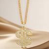 Money Chain Necklace Dollar Sign Chain Gold Dollar Sign Necklace Hip Hop Gold Money Chains For Men With Pendant, Long Big Fake Gold Necklace