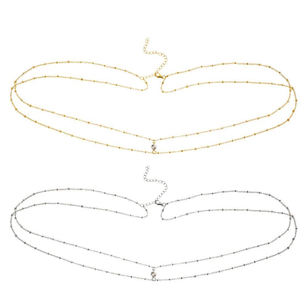 Fashion Sexy Imitation Rhinestone Metal Chain Waist Chain Women Summer Beach Body Chain Boho Beach Waist Chain Jewelry
