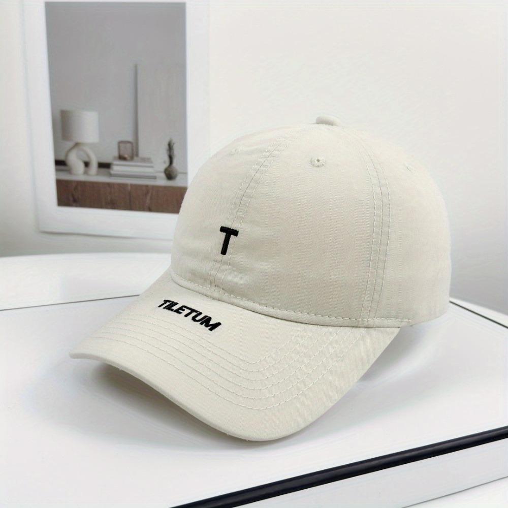 1pc Letter T Casual Baseball Cap - Multi-Color Sun Protection, Hand Washable for Mountaineering, Travel & Outdoor Sports