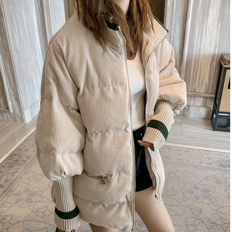 New Fashion Corduroy Cotton Jacket Women New Korean Version Loose Thickened Student Bread Coat Winter