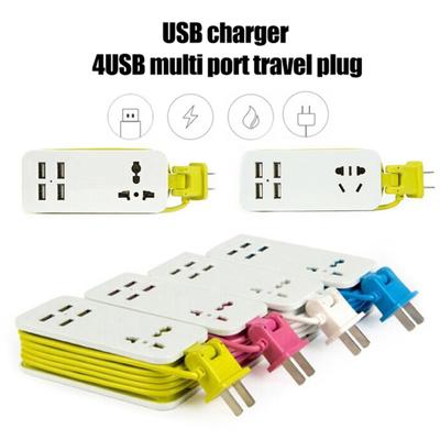 Cestovní přenosné porty USB Adaptér se 4 zásuvkami se zástrčkou pro EU/US pro telefon