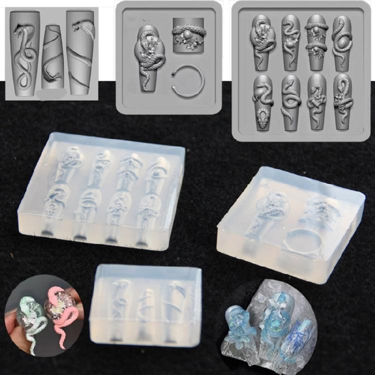 Multipurpose Silicone Mould for Snake Nail Art Easy to Use and Remove Suitable Portable for All Nail Shapes and Lengths