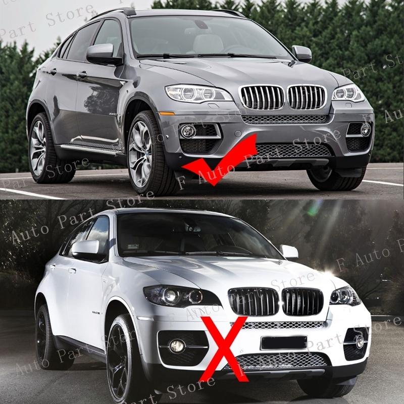 For BMW X6 E71 2012 2013 2014 Car Front Bumper Fog Light Lamp Trim Silver Frame Cover Lid 51117312595 51117312596