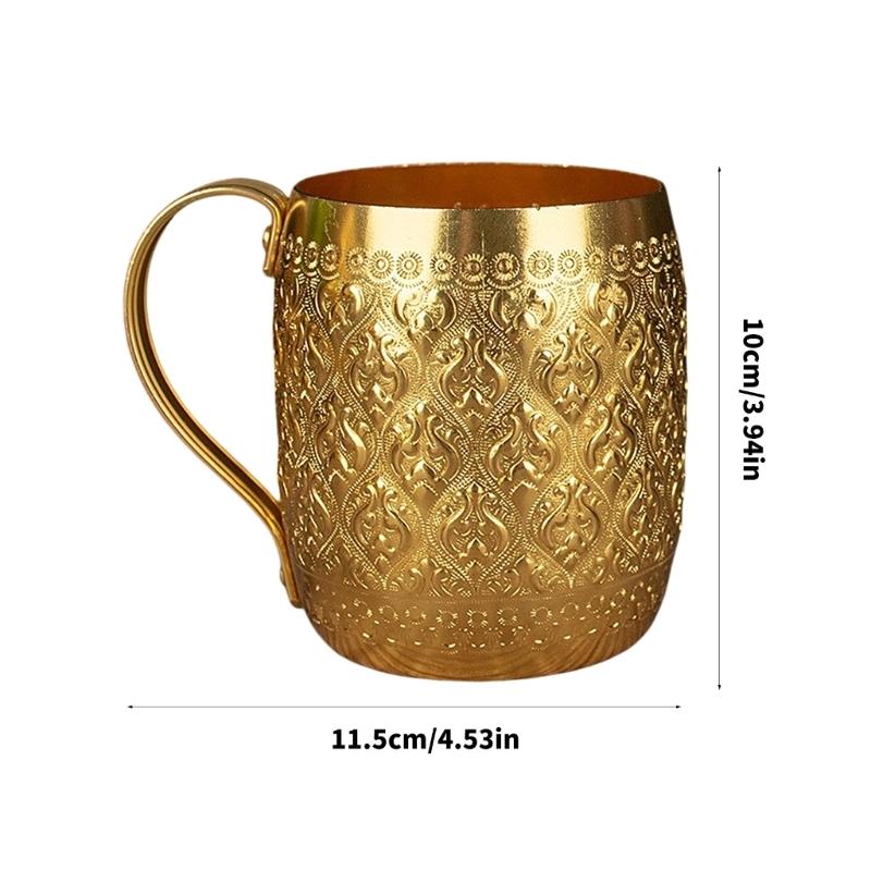 Artistic Thai Style Metal Cup With Excellent Chilling Properties Outdoor Drinking Vessel For Refreshing Summer Drink