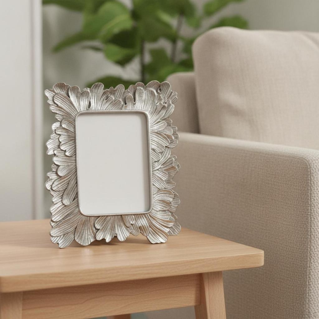 Frame met Bladrand Zilver Tafelblad Sierlijk voor Commode, Plank, Bureau