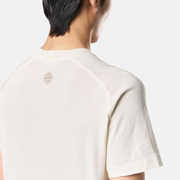 Stone Island Letter Logo Pullover Crew Neck Short Sleeve T-Shirt Men T-Shirts White K1S1521000-20S0081-V0093