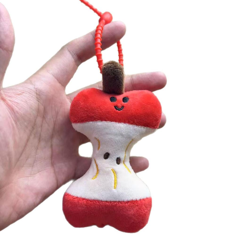 Adorable Apple Core Plush Keychain Doll