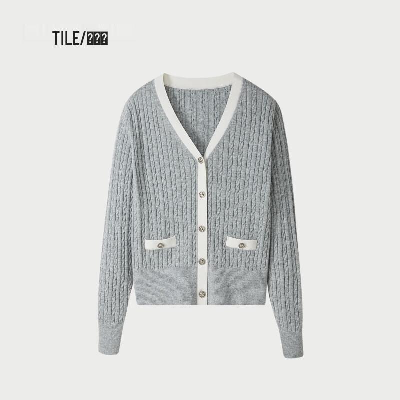 HLA Women's V-Neck Wool Blend Knitted Cardigan