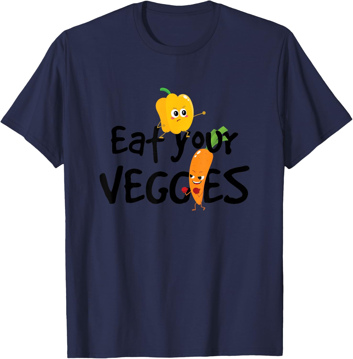 Eat Your Veggies, Carrot and Bell Pepper Funny Gift T-Shirt Unisex T-Shirt XXXL