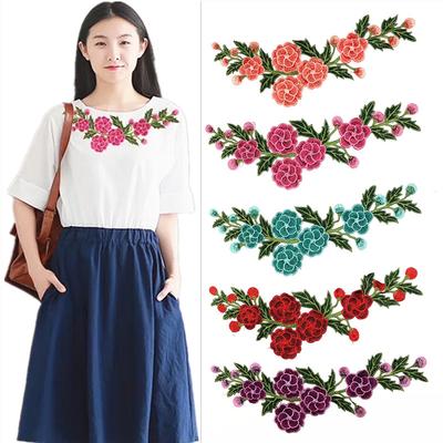 1Pcs Flower Embroidered Lace Applique for Skirt Clothes Sewing Collar Patch Wedding Party Dress Accessories