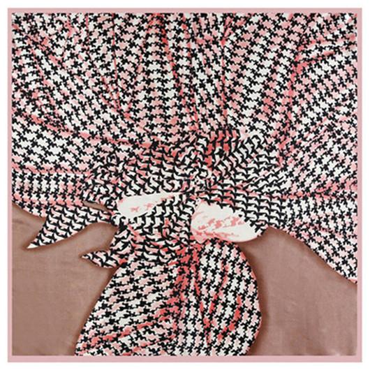 

Luxury Brand Houndstooth Plaid Scarf Women 90x90cm Square Shawl Bandana for Head Large Hijab Silk Scarfs For Ladies Female