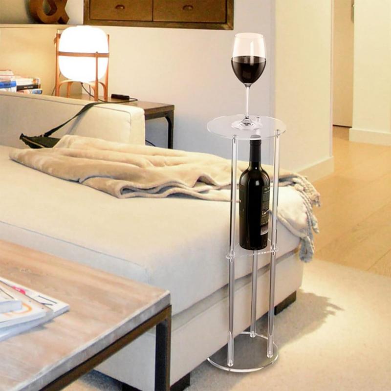 Průhledný odkládací stolek Průhledný stolek na nápoje 3patrový Malý akrylový koncový stolek/noční stolek K pohovce do obývacího pokoje K posteli do ložnice Moderní 8 X 8 X