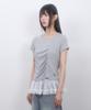 LMR Dot Shirred Short Sleeve T-Shirt Grey