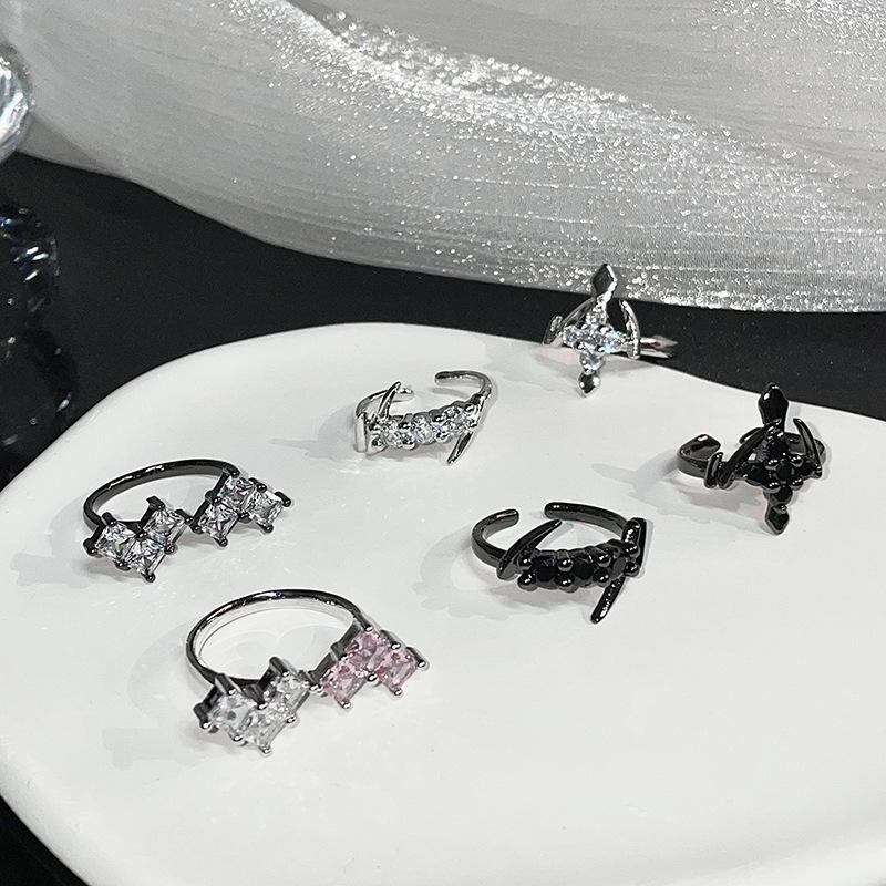 Love Dark Cross Open Ring Set Personality Fashion High Sense Light Luxury Ring Women