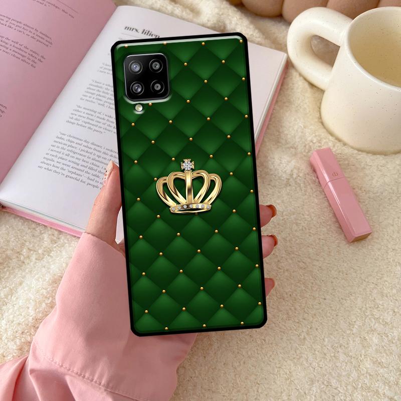 Quilted Texture Sofa Pattern Crown For Samsung Galaxy A06 A16 A26 A36 A56 A52 A53 A33 A13 A34 A54 A14 A15 A35 A55 A22 A32 Case