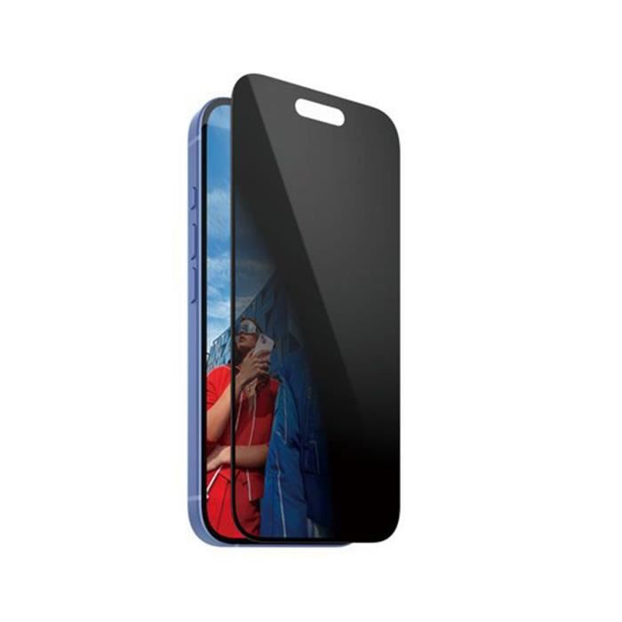 Protection d'Écran Pour iPhone 16 Avec Filtre De Confidentialité Panzer Glass Noir Transparent