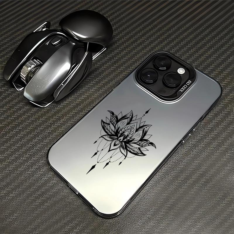 Retro Lotus Design Pattern Phone Case for iPhone 17 16 15 14 13 12 11 Pro/ Max/Plus Shock-proof Rear Cover Anti-fingerprint