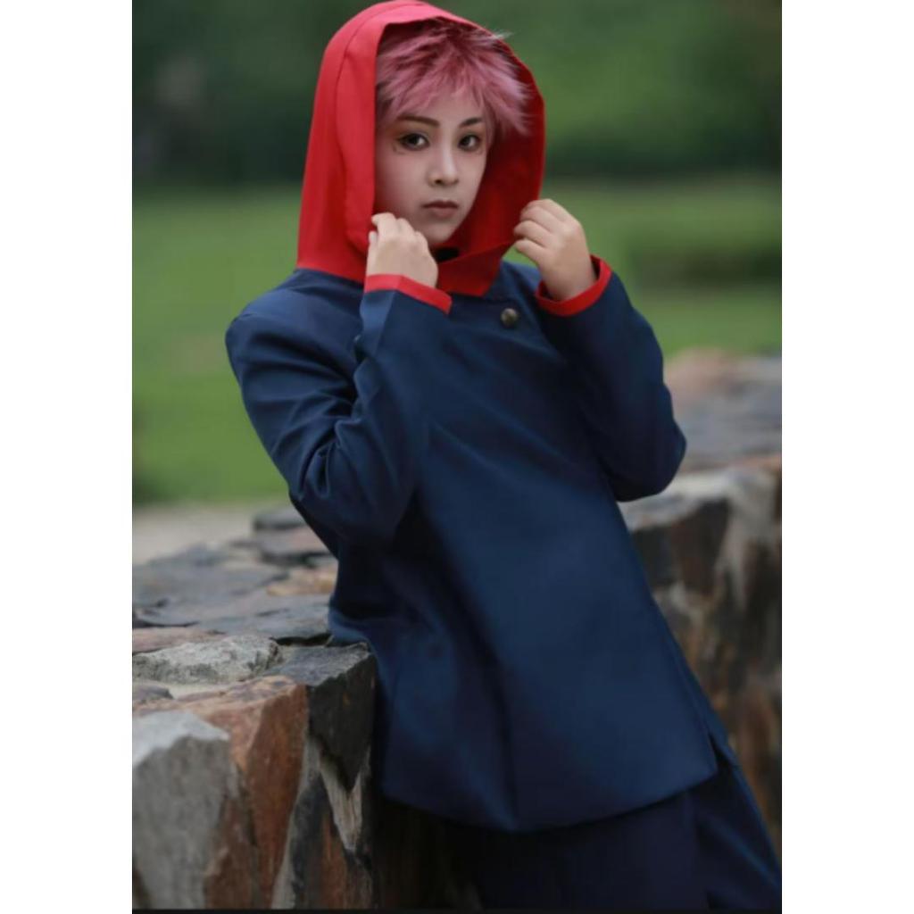 Anime Tokyo Itadori Yuji Cosplay Costume Jujutsu Kaisen Outfit Full Set for Halloween Party