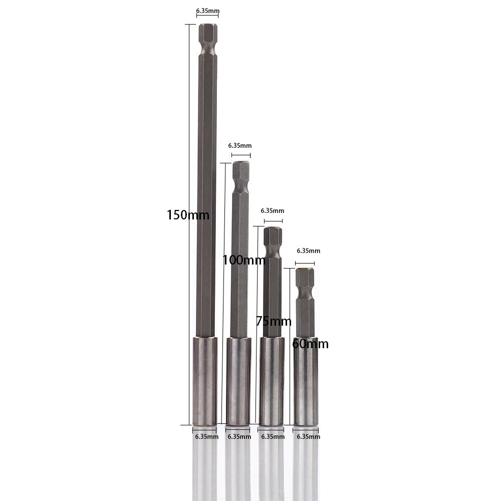 Release Magnetic Extension Power Tools Screwdriver Hex Shank Extender Rod Socket Drill Bit Holder