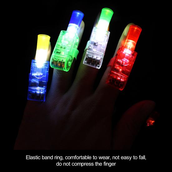 10Pcs Finger Lamp Long-Lasting LED Projection Finger Light Toys Elastic Band