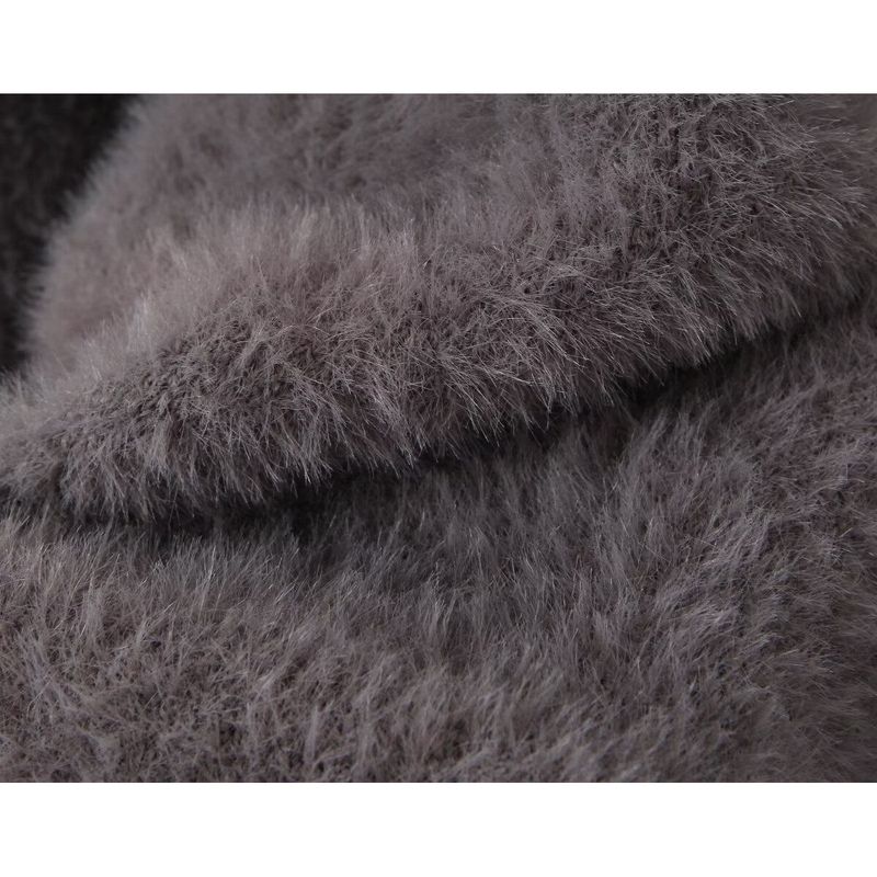 Kaslead New Women Clothes Western Style Fashion Simple Loose Mohair Long Sleeve Cardigan