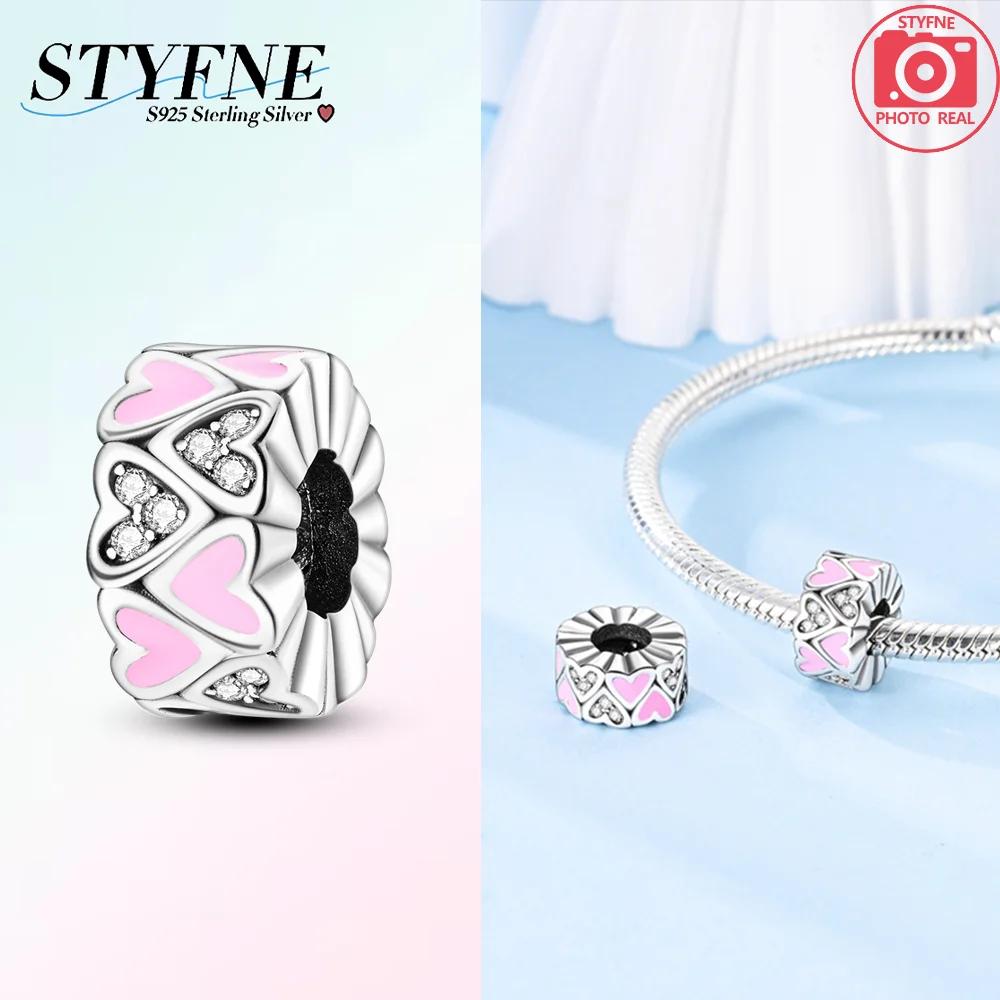 Charms Copper Colorful Zircon Stars Pink Bow Spacer Charms Beads Fit Original Bracelet Diy Women Jewelry Gifts