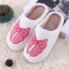 Women's Lovely Pretty Bow Flowers Slippers Men Cartoon Soft Warm Sandals Females Cute Plush  Flat Slides For Autumn Winter