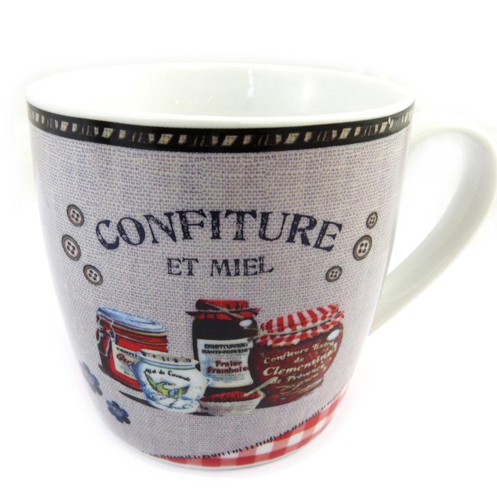 Les Trésors De Lily [M1332] - Porcelain Mug 'Jam and Honey' Taupe Red