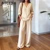 Women's Fashion Casual Long Sleeve V Neck Pants Suits