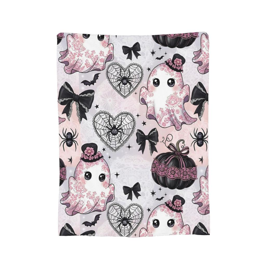 Halloween Ghosts Foral Blankets Fleece Summer Air Conditioning Pumpkin Portable Super Soft Throw Blanket for Home Travel Quilt
