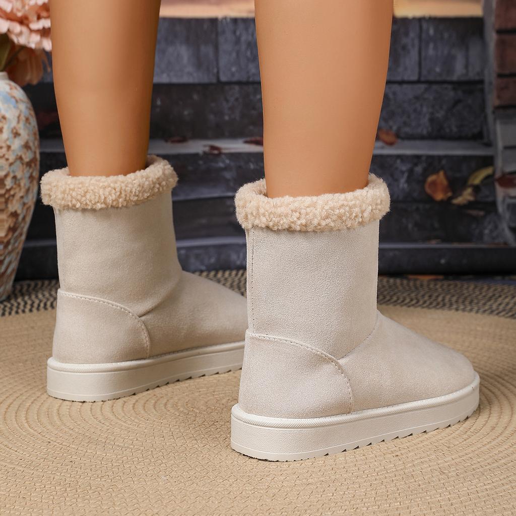 Large Size Platform Snow Boots Women's Cotton Shoes Trend Versatile Matte Warm 2025 Autumn and Winter New Fashion Cotton Shoes