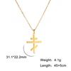 stainless steel necklace, European and American personality trend Orthodox cross chain, titanium steel necklace