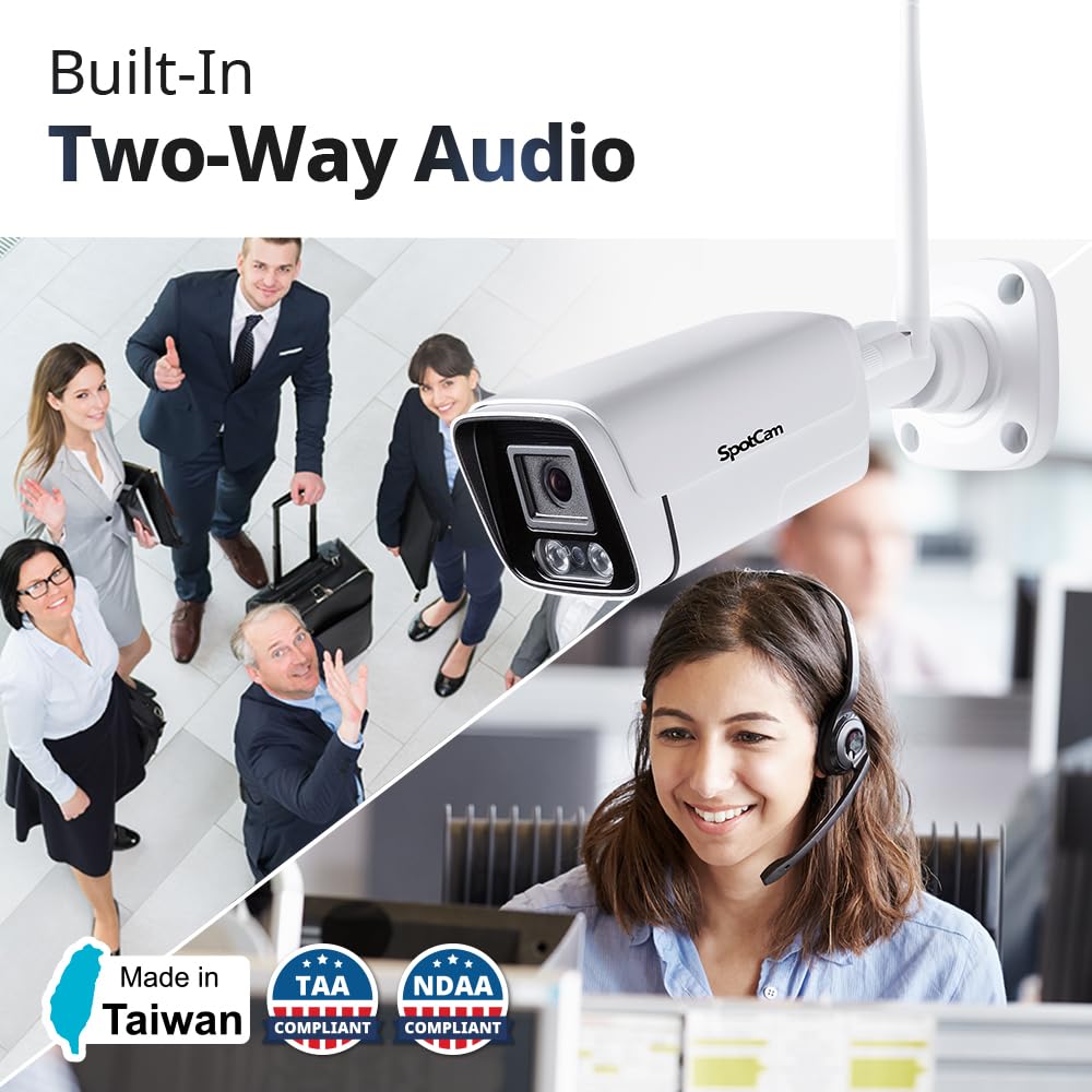 SpotCam BCW1 Business bullet IP-kamera med 2K-oppløsning skysamarbeid farge natt menneskekropp SD livstid gratis sky laget i Taiwan spotlight,