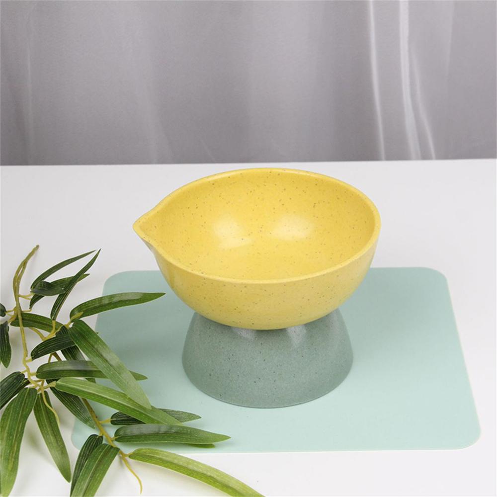 Bamboo Fiber Elevated Dowl Cats Dogs Feeder Creative Pet Food and Water Bowls with Stand Base Cute Puppy Feeding Products