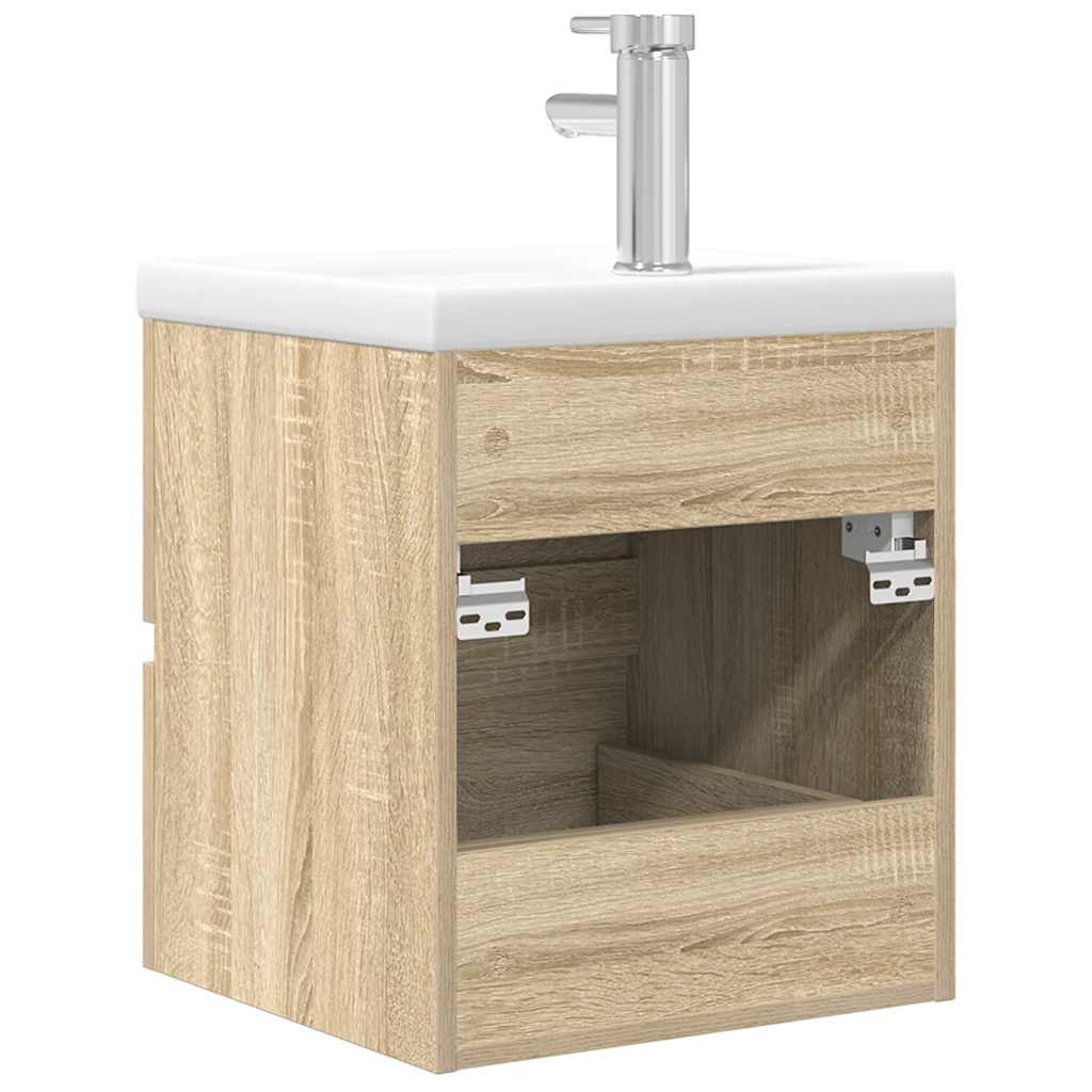 2 Piece Bathroom Furniture Set Sonoma Oak Particleboard