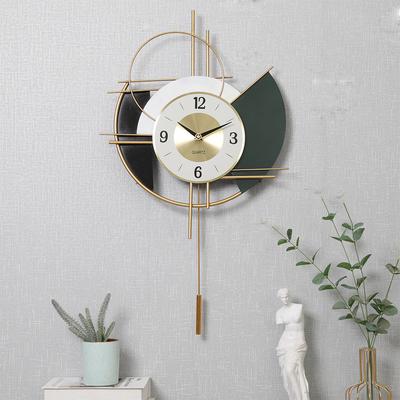 Light Luxury New Style Living Room Entrance Decoration Wall Clock Nordic Swing Clock Iron Art Creative Home Decoration Clock