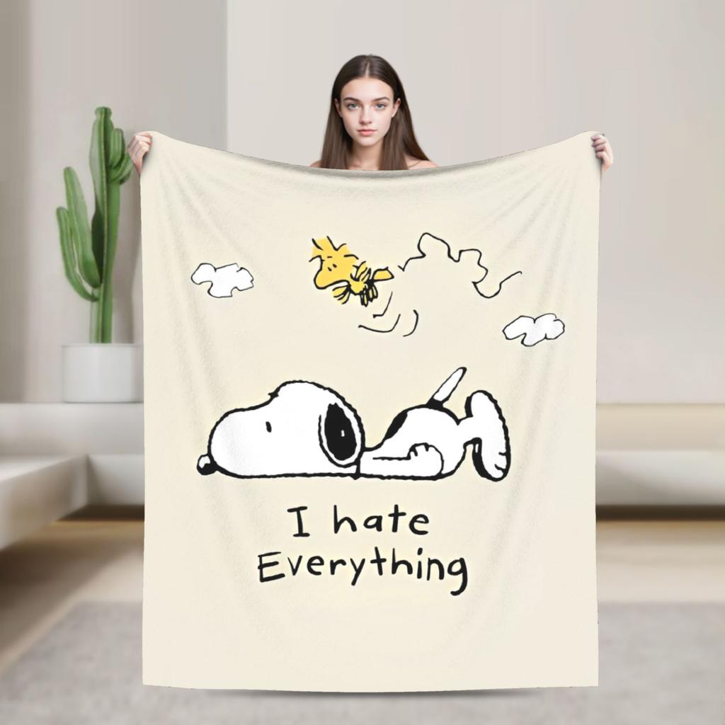 Snoopy Santa Merry Christmas Blankets Fleece Summer Multi-function Lightweight Thin Throw Blankets for Home Office Bedspread