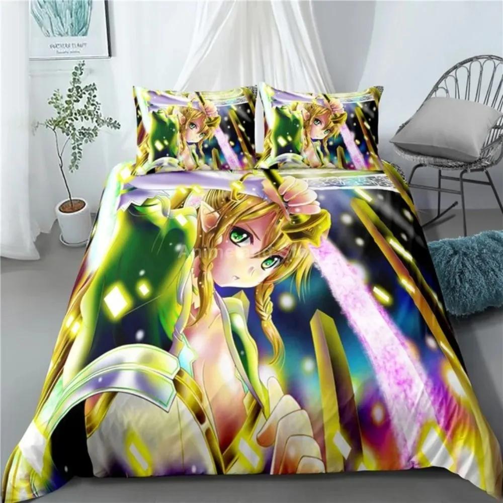 Fashion Gift Cartoon Sword Art Online Bedding Set Anime Bed Linen Quilt Duvet Cover Sets Home Decor Twin Single Queen King Size