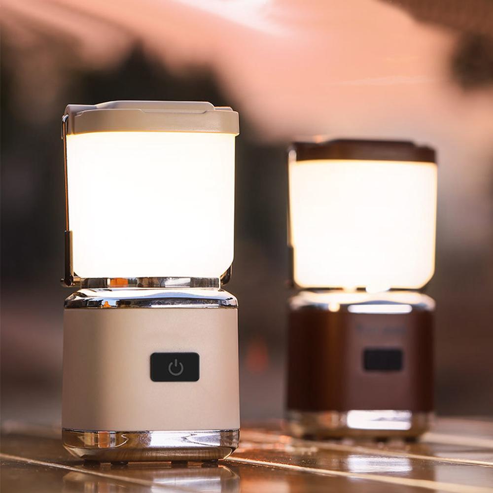 1PC Outdoor Portable Camping Light Retro Atmosphere Light With Handle Type-C Charging Emergency Flashlight
