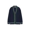 Uniqlo X JW Anderson Collaboration SS23 Spring Summer Collection Two-Tone V-Neck Striped Design Twisted Knit Sweater Women Sweater Navy 460651-69