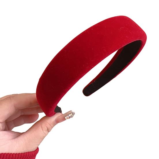 Women Hairband Retro Fabric Covered Soft Elasticn Anti-slip Head Decoration Hair Organization New Year Festive Hair Hoop Hair Accessories