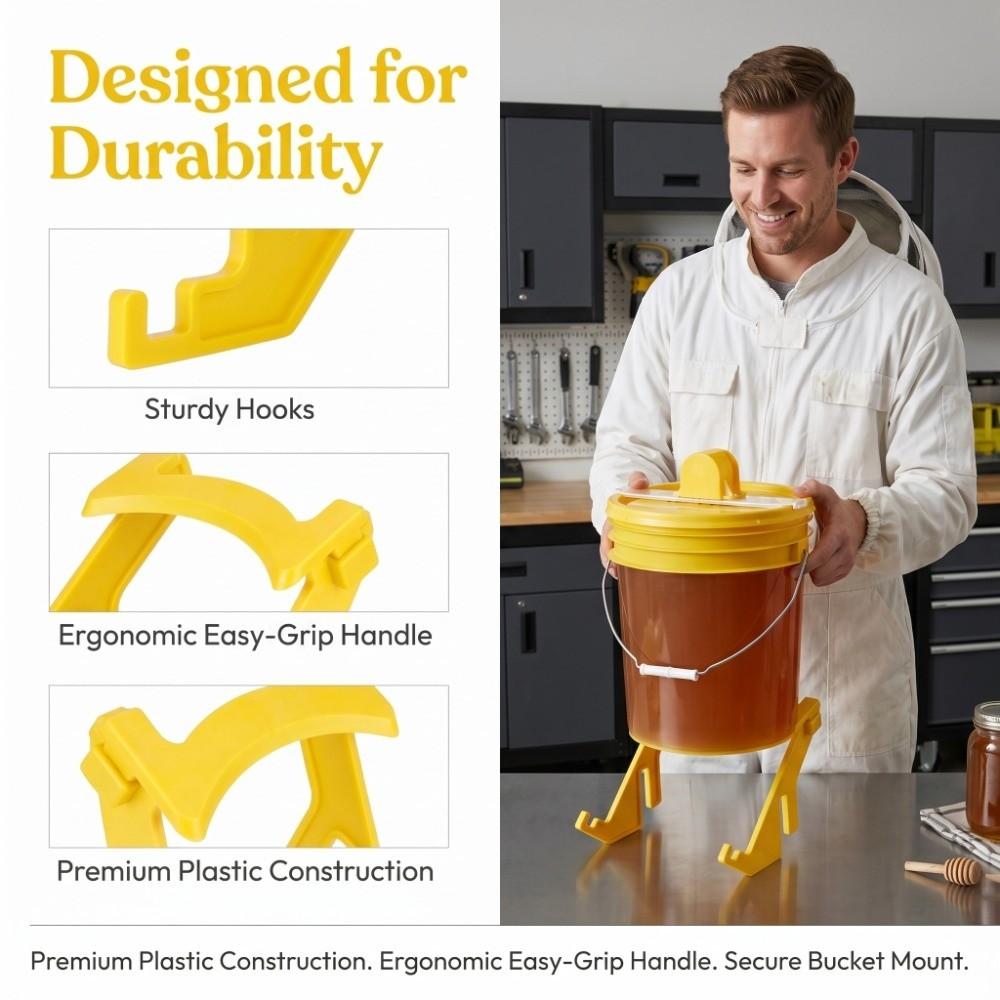 3Pcs Yellow Honey Bucket Rack Portable Uncapping Tank Holder Beehive Frame Holder Beekeeping