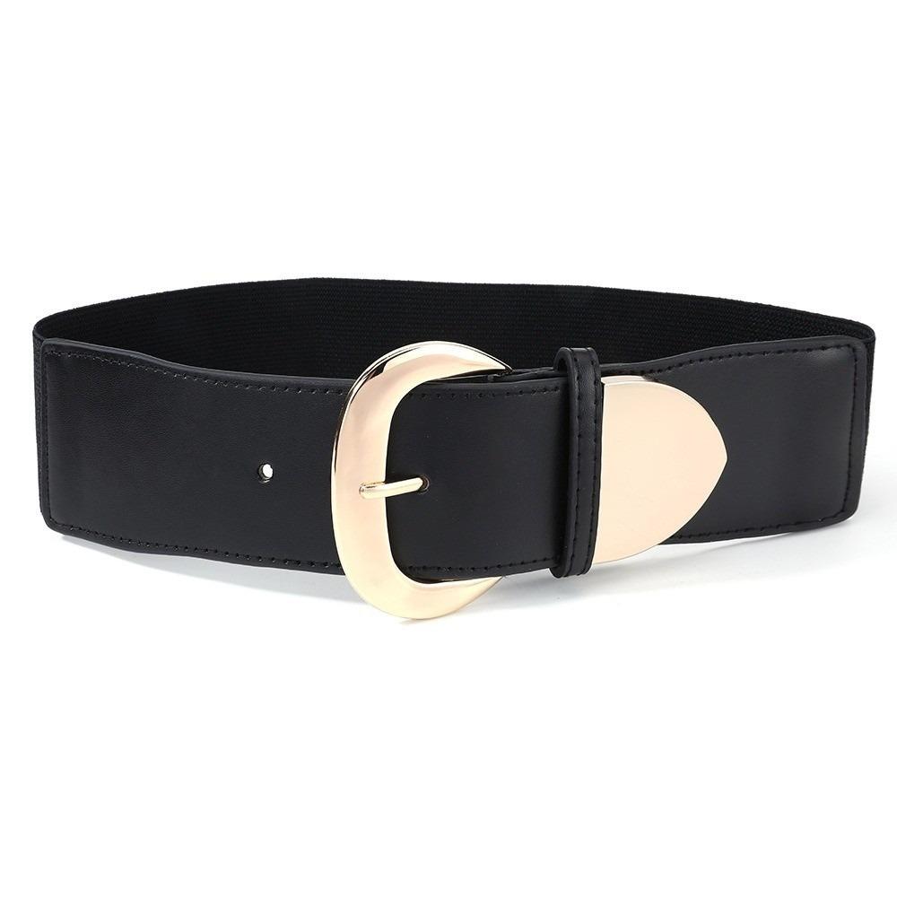 High Elasticity Elastic Waistband Elastic Design Wide Waistband Ceintures Women Fashion чёрный