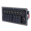 7 Gang Rocker   Panel, 12V 7 Appliance Control with Overload Protector, Suitable for Boats, Yachts, RVs, Aluminum Alloy ABS Material, IP65 