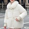 Plus Size Kobiety Zimowe Płaszcze Z Kapturem Odzieży Ochronnej Moda Luźne Sztuczne Futro Kołnierz Grube Ciepłe Kurtki Dla Kobiet Parka