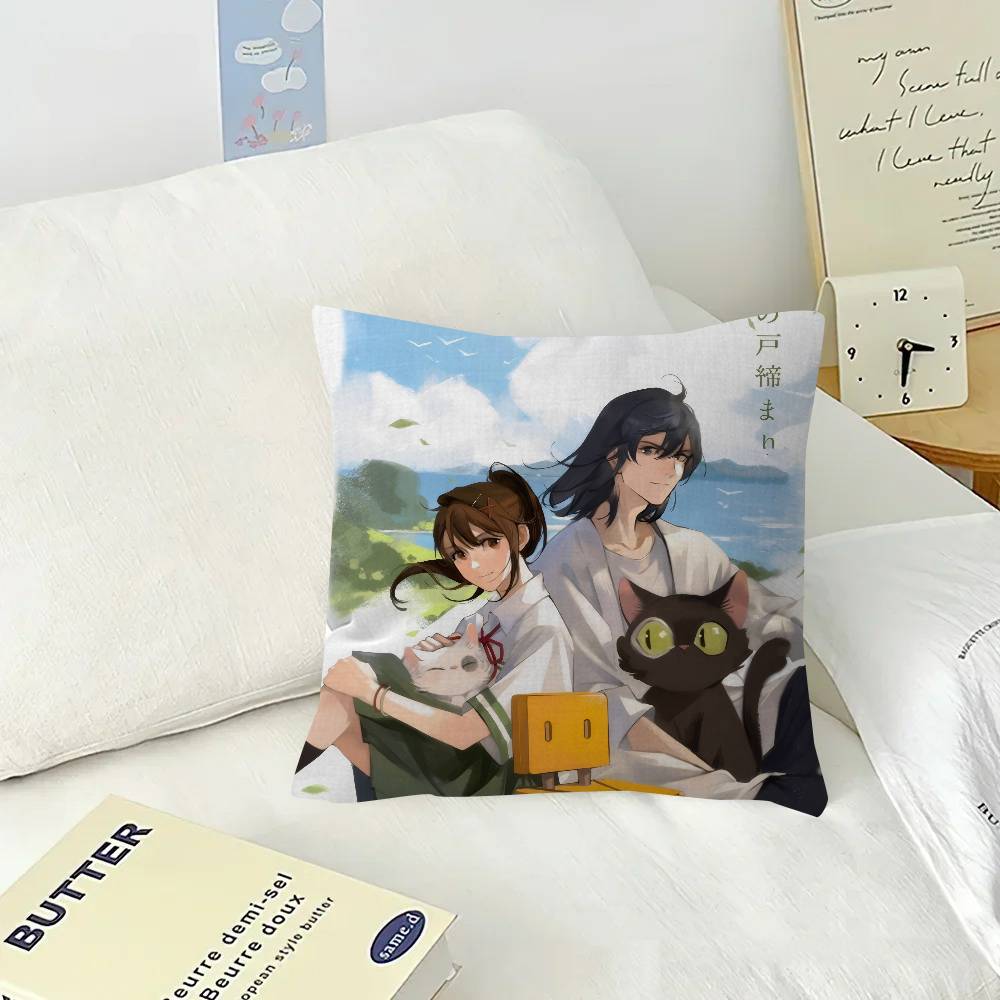 Anime Suzume daijin  Pillow Cushion Cover Pillowcase Living Room Sofa Home Decor Customized