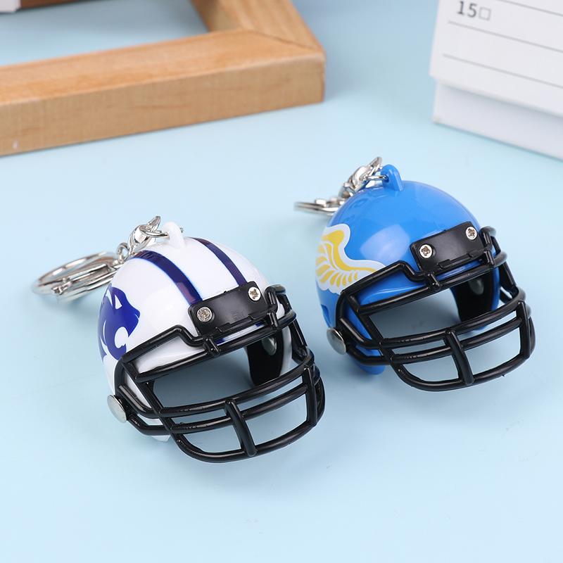 Kreativer Rugby-Helm Schlüsselanhänger Anhänger Sport Schmuck Mini Schlüsselring Tasche Ornament