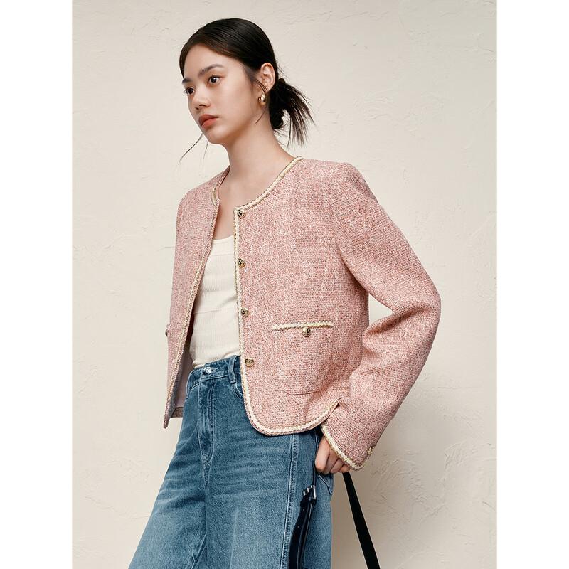 Peacebird Women's Shiny Tweed Short Jacket