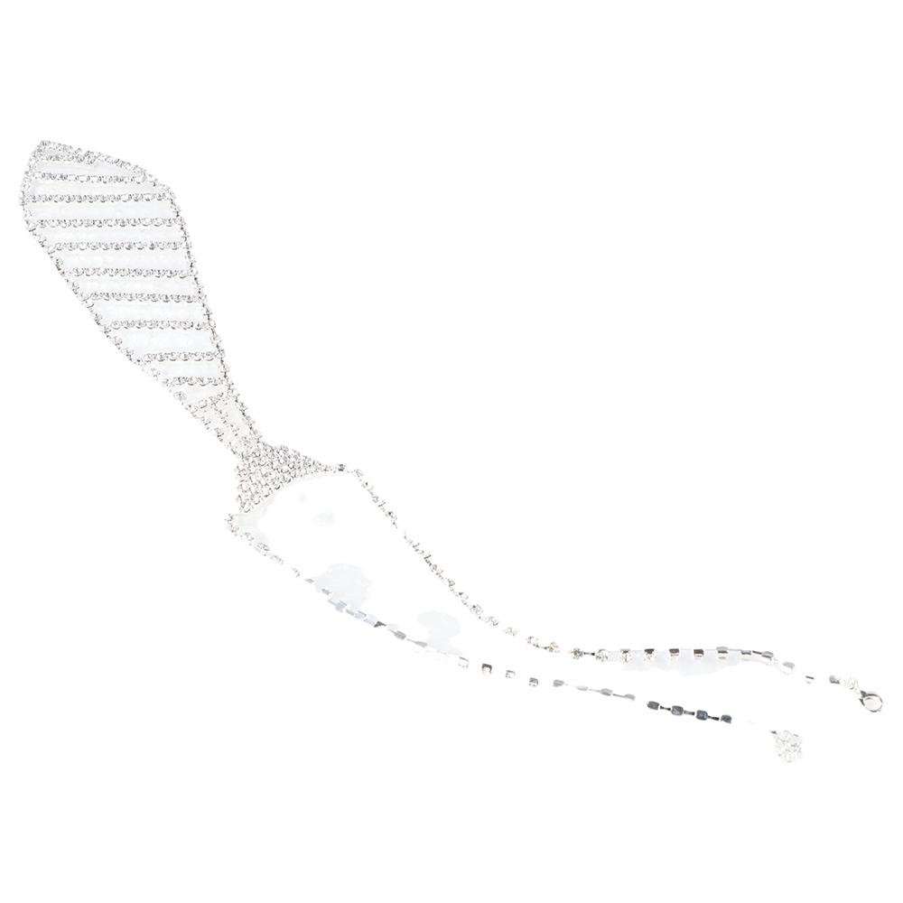 Clavicle Chain Korean Style Choker Women Necklace Rhinestone Tie Long Necklace Crystal Neck Tie